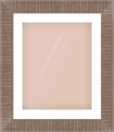 Rough Cut Effect Flat Frame for 40 × 50cm artwork, with Smooth White Single Mount