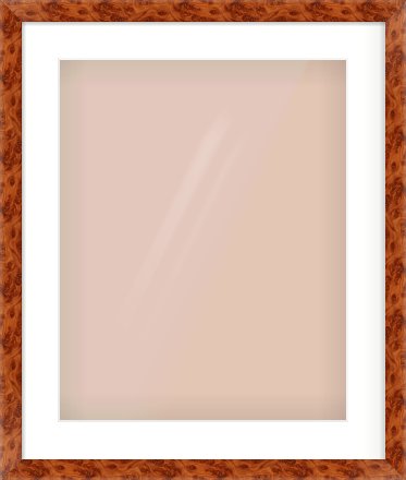 Brown Flat Frame for 40 × 50cm artwork, with Smooth White Single Mount