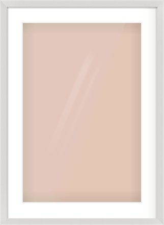 Silver Flat Frame for 40 × 60cm artwork, with Smooth White Single Mount