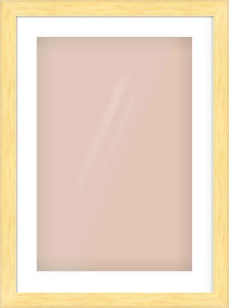 Natural Wood Stepped Flat Frame for 40 × 60cm artwork, with Smooth White Single Mount