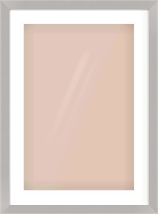 Grey Flat Frame for 40 × 60cm artwork, with Smooth White Single Mount