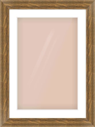 Characteristic Brown Flat Frame for 40 × 60cm artwork, with Smooth White Single Mount
