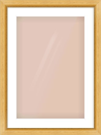 Natural Wood Reverse Frame for 40 × 60cm artwork, with Smooth White Single Mount