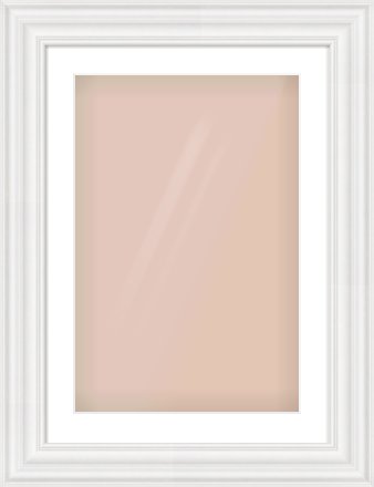 White Spoon Frame for 40 × 60cm artwork, with Smooth White Single Mount