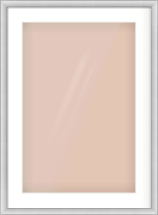 Silver Cushion Frame for 40 × 60cm artwork, with Smooth White Single Mount