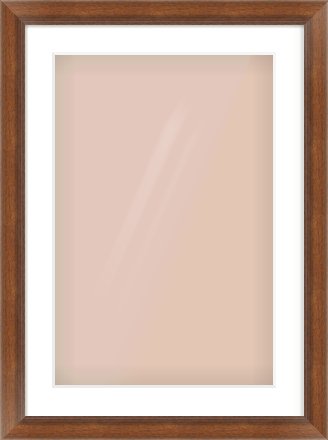 Brown Flat Frame for 40 × 60cm artwork, with Smooth White Single Mount