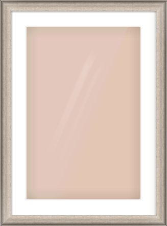 Champagne Silver Scoop Frame for 40 × 60cm artwork, with Smooth White Single Mount
