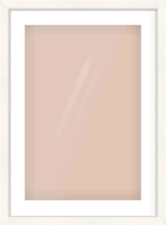 Cream Flat Frame for 40 × 60cm artwork, with Smooth White Single Mount