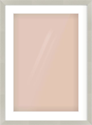 Grey Flat Frame for 40 × 60cm artwork, with Smooth White Single Mount