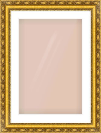 Gold Spoon Frame for 40 × 60cm artwork, with Smooth White Single Mount