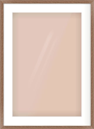 Walnut Flat Frame for 40 × 60cm artwork, with Smooth White Single Mount
