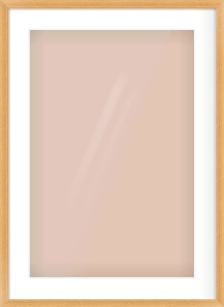 Oak Veneer Flat Frame for 40 × 60cm artwork, with Smooth White Single Mount