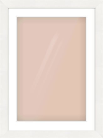 White Beveled Frame for 40 × 60cm artwork, with Smooth White Single Mount