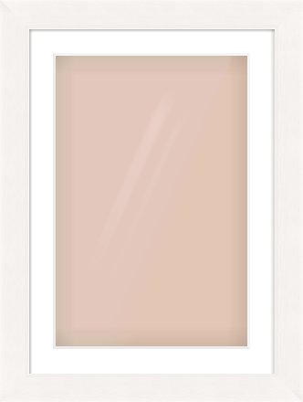White Beveled Frame for 40 × 60cm artwork, with Smooth White Single Mount