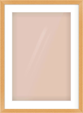 Oak Veneer Flat Frame for 40 × 60cm artwork, with Smooth White Single Mount