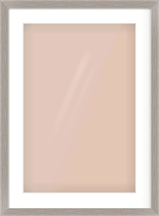Grey Flat Frame for 40 × 60cm artwork, with Smooth White Single Mount