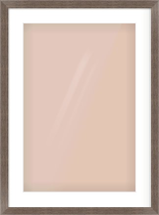 Dark Walnut Flat Frame for 40 × 60cm artwork, with Smooth White Single Mount