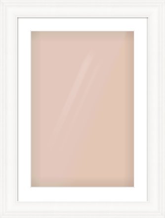 White Scoop Frame for 40 × 60cm artwork, with Smooth White Single Mount