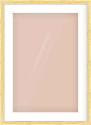 Brushed Gold with Black Sides Flat Frame for 40 × 60cm artwork, with Smooth White Single Mount