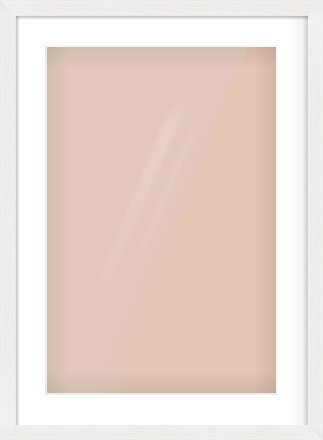 White Stain Flat Frame for 40 × 60cm artwork, with Smooth White Single Mount
