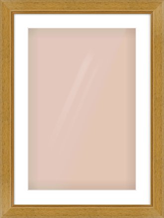 Gold Flat Frame for 40 × 60cm artwork, with Smooth White Single Mount