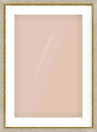 Silver Foil Flat Frame for 40 × 60cm artwork, with Smooth White Single Mount