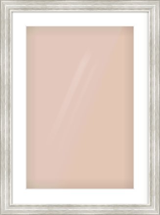 Silver Scoop Frame for 40 × 60cm artwork, with Smooth White Single Mount