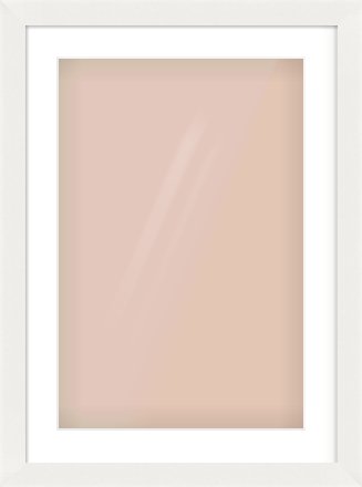 White Flat Frame for 40 × 60cm artwork, with Smooth White Single Mount
