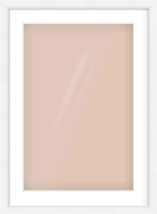 White Beveled Frame for 40 × 60cm artwork, with Smooth White Single Mount