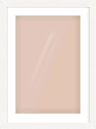 White Flat Frame for 40 × 60cm artwork, with Smooth White Single Mount
