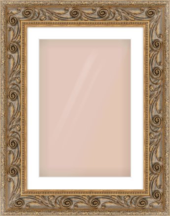Gold Spoon Frame for 40 × 60cm artwork, with Smooth White Single Mount