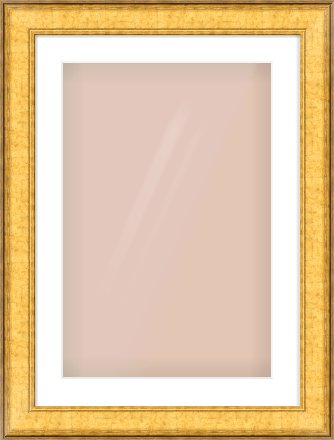 Gold Flat Frame for 40 × 60cm artwork, with Smooth White Single Mount