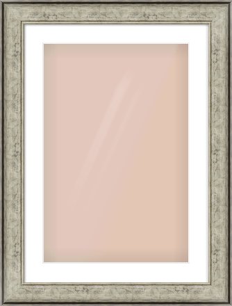 Silver Flat Frame for 40 × 60cm artwork, with Smooth White Single Mount