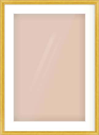 Gold Cushion Frame for 40 × 60cm artwork, with Smooth White Single Mount