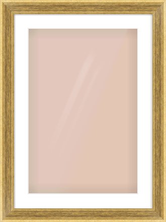 Gold Flat Frame for 40 × 60cm artwork, with Smooth White Single Mount