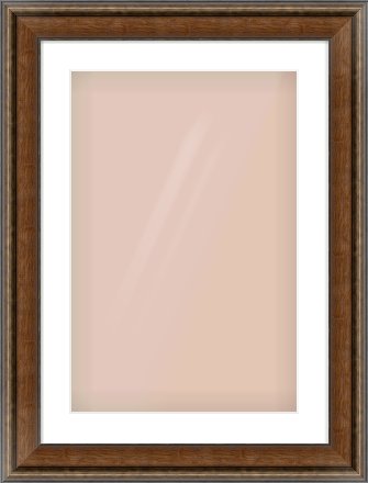 Walnut / Pewter Spoon Frame for 40 × 60cm artwork, with Smooth White Single Mount