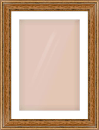 Gold Scoop Frame for 40 × 60cm artwork, with Smooth White Single Mount