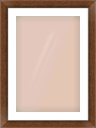Brown Flat Frame for 40 × 60cm artwork, with Smooth White Single Mount