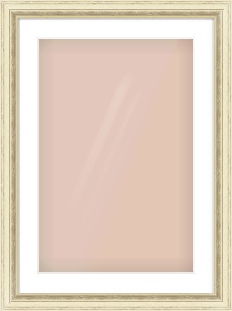 Ivory Distressed Frame for 40 × 60cm artwork, with Smooth White Single Mount