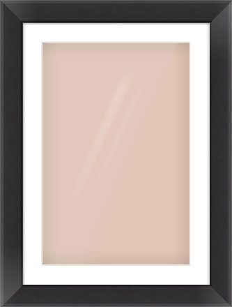 Black Flat Frame for 40 × 60cm artwork, with Smooth White Single Mount