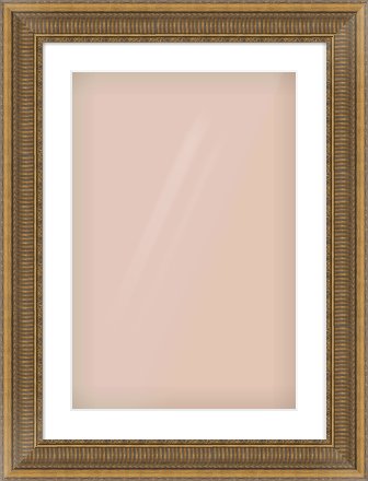 Gold Scoop Frame for 40 × 60cm artwork, with Smooth White Single Mount