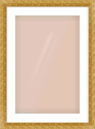 Gold Spoon Frame for 40 × 60cm artwork, with Smooth White Single Mount