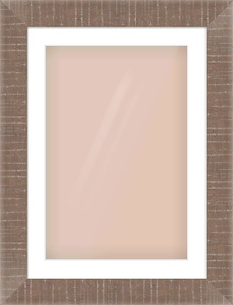 Rough Cut Effect Flat Frame for 40 × 60cm artwork, with Smooth White Single Mount