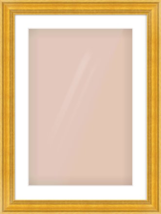 Gold Spoon Frame for 40 × 60cm artwork, with Smooth White Single Mount