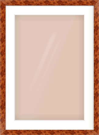 Brown Flat Frame for 40 × 60cm artwork, with Smooth White Single Mount