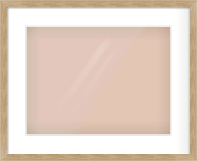Oak Veneer Flat Frame for 406 × 305mm artwork, with Smooth White Single Mount