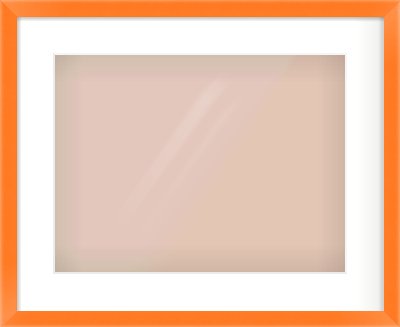 Orange Paint Flat Frame for 406 × 305mm artwork, with Smooth White Single Mount