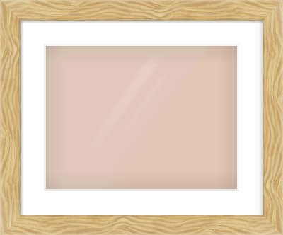 Natural Wood Flat Frame for 406 × 305mm artwork, with Smooth White Single Mount