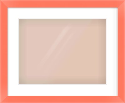Orange Paint Flat Frame for 406 × 305mm artwork, with Smooth White Single Mount