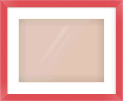 Red Paint Flat Frame for 406 × 305mm artwork, with Smooth White Single Mount